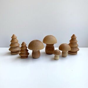 Forest Wood Mushroom Set | Tree Set Montessori Pretend Play